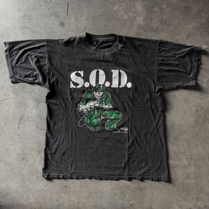 Vintage 80s S.O.D Schism 1985 Tour Speak English Or Die Rock Metal Band T-Shirt